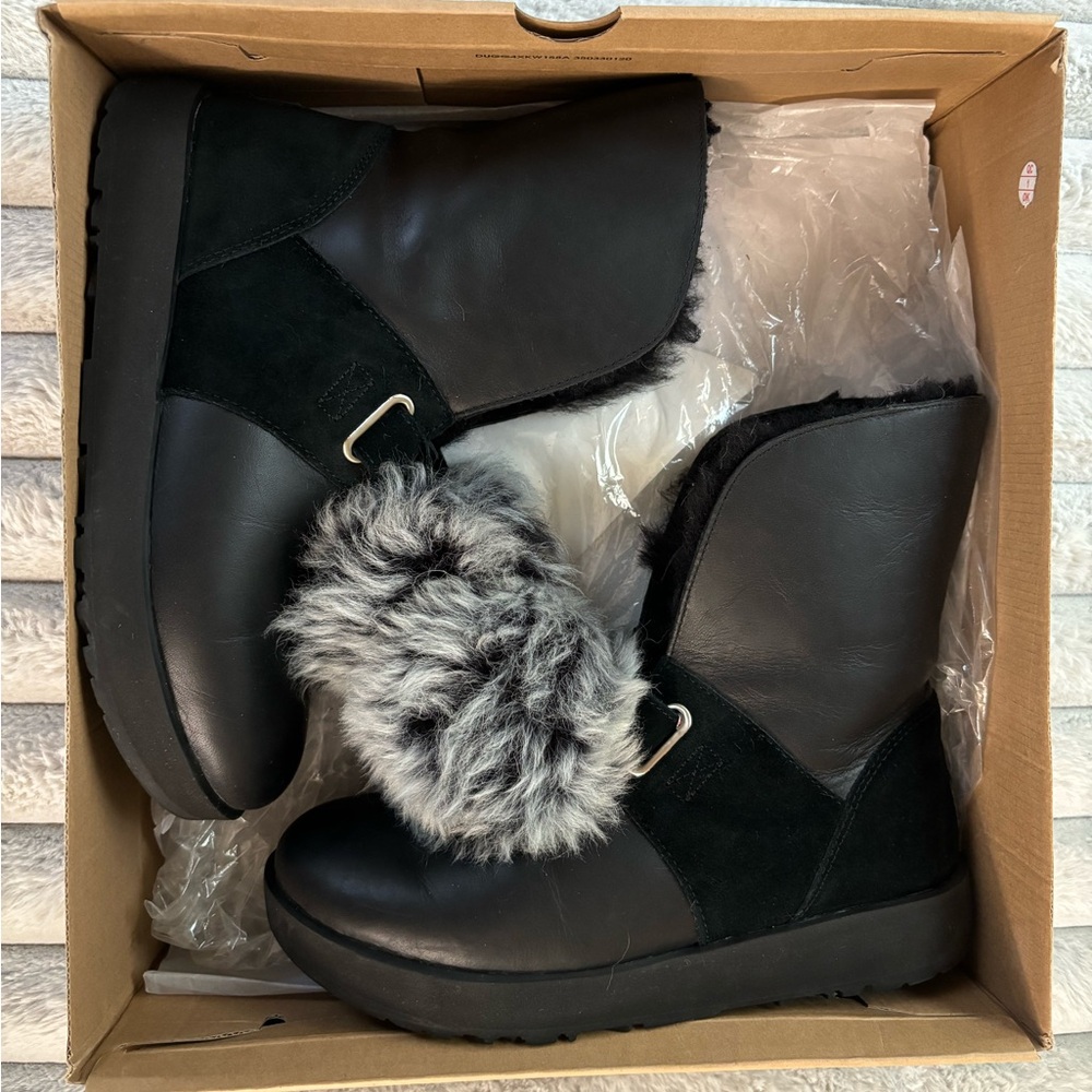 Ugg W Isley Waterproof Black Boots
